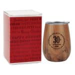 10 Oz. Stainless Steel Lined Vacuum Wood Toned Wine Tumbler - 3