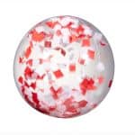 16" Red & White Confetti Filled Round Clear Beach Ball - 1