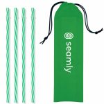 4 Reusable Straws in Drawstring Pouch - 1