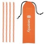 4 Reusable Straws in Drawstring Pouch - 2