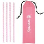 4 Reusable Straws in Drawstring Pouch - 3