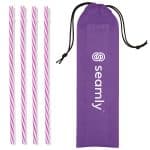 4 Reusable Straws in Drawstring Pouch - 4