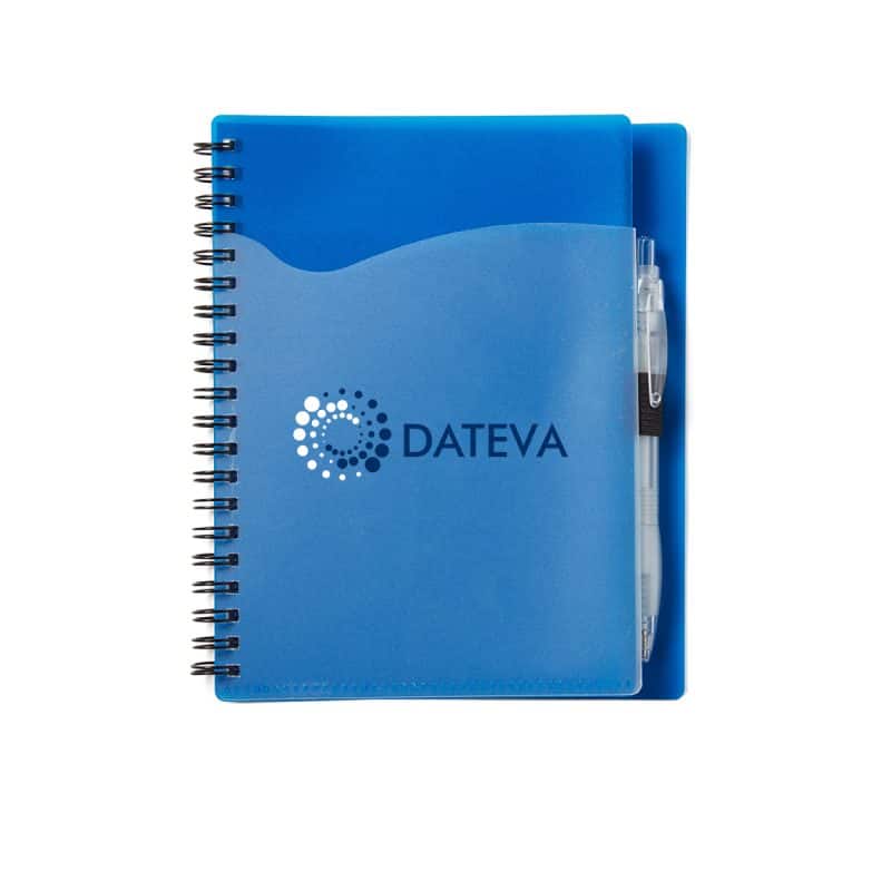 Wave Spiral Notebook w/Cardinal Pen (5''x7'') - 2