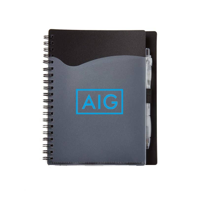 Wave Spiral Notebook w/Cardinal Pen (5''x7'') - 4