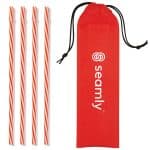 4 Reusable Straws in Drawstring Pouch - 6