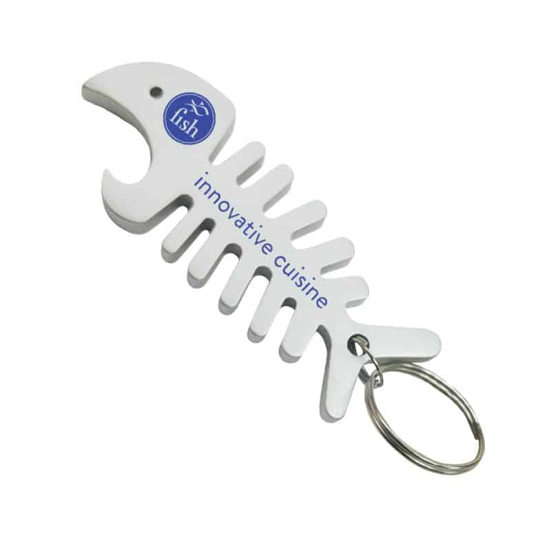 Big Fish Bone Bottle Opener & Cord Winder Keychain - 2