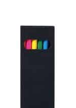Black Mini Notebook w/6-Color Pencil Set - 2