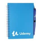Color-Pro Spiral Unlined Notebook w/Pen (5¾"X7") - 2