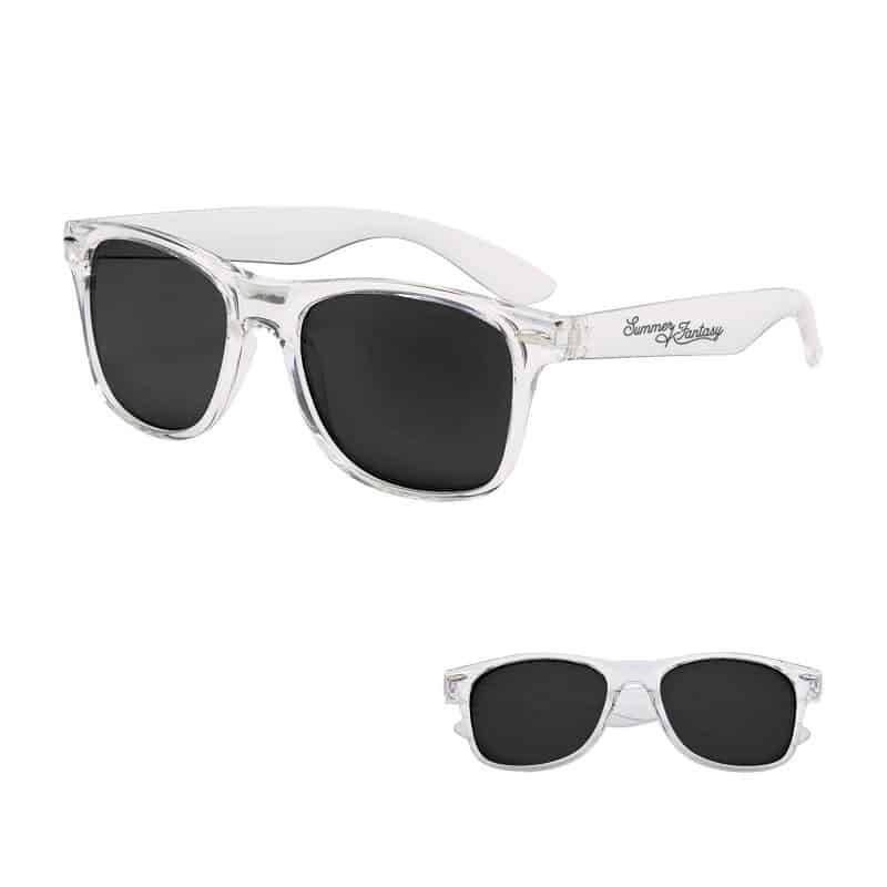 Mirrored Clear Frame Malibu Sunglasses - 1