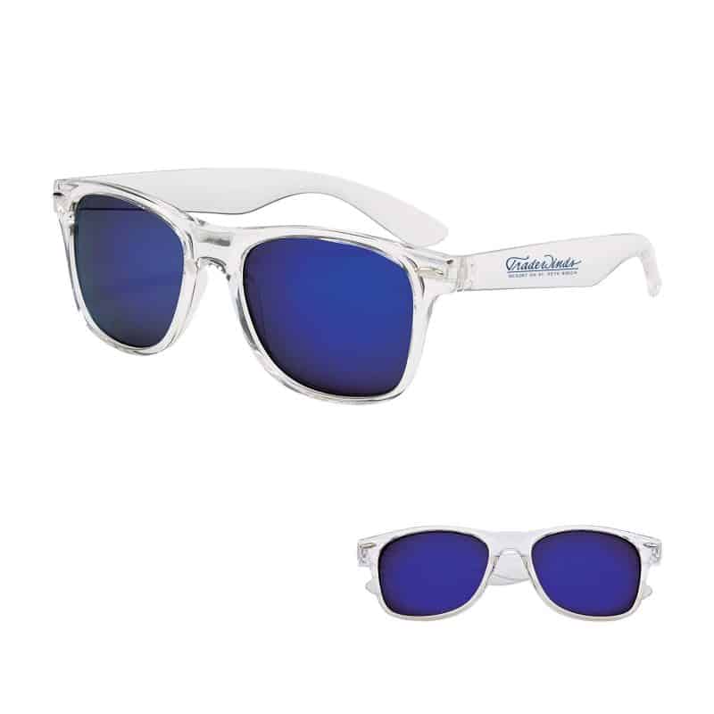 Mirrored Clear Frame Malibu Sunglasses - 2