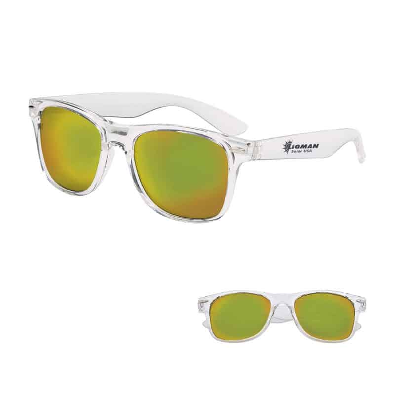 Mirrored Clear Frame Malibu Sunglasses - 6