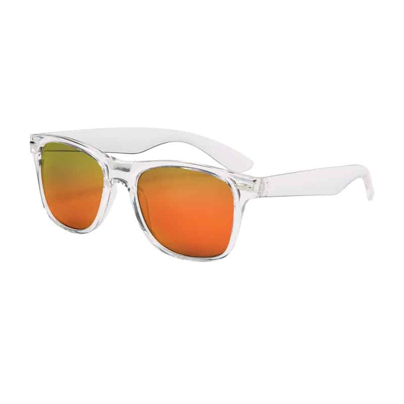 Mirrored Clear Frame Malibu Sunglasses - 9