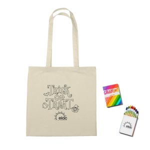 Custom Canvas Coloring Tote Bag & Crayon Set
