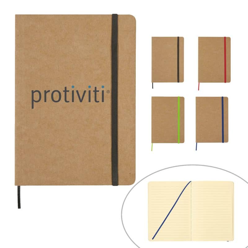 Eco Notebook with recycled paper and strap