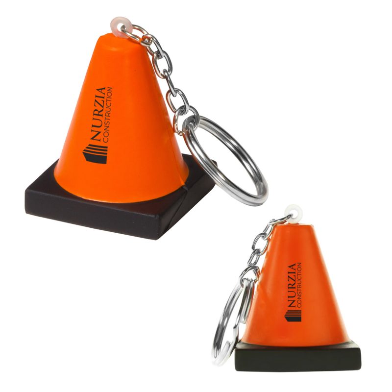 Construction-Cone-Stress-Ball-Keychain-JK-4021 Construction Cone Stress Ball Keychain