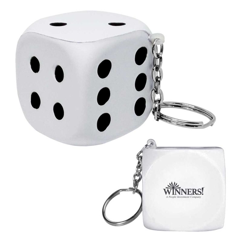 Dice Stress Ball Keychain - 6
