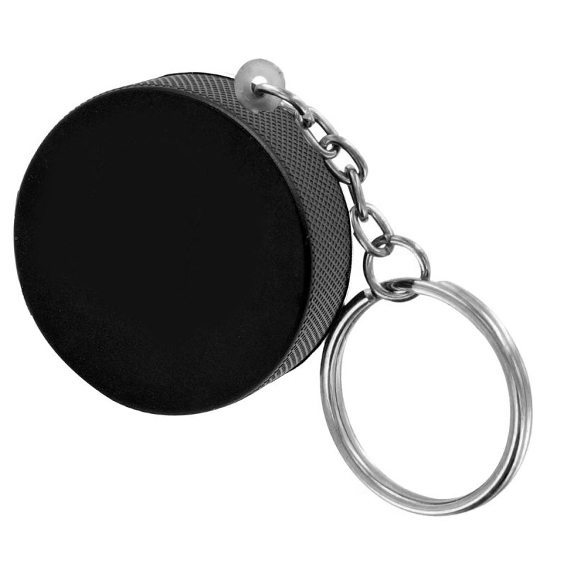 Hockeypuck Stress Reliever Keychain - 1