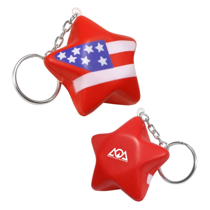 Patriotic Star Stress Ball Keychain